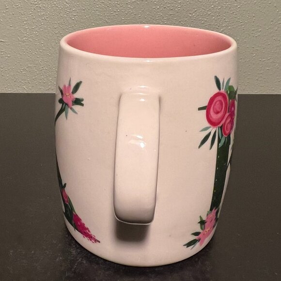 Stylish Letter “K” Initial or Monogram Floral Ceramic Mug by Modern Expressions - Picture 3 of 7